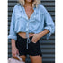 'Jovie' Cropped Denim Roll Up T-Shirt - Celes Fashion